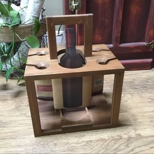 Wine bottle and glass carrier